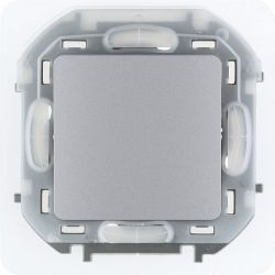 Переключатель 1-клавишный Legrand Inspiria 673672 алюминий, крупный план