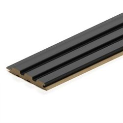 Панель Стеновая Реечная МДФ Stella Beats De Luxe Black Lead 2700x119x16 мм, вид