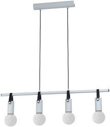 Подвес APRICALE 98282, 4х60W (E27), L740, B55, H1100, сталь, кожа, серый, черный, крупный план