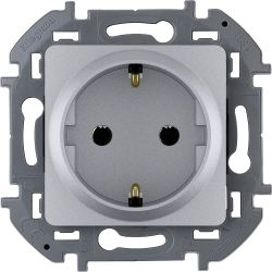 Розетка электрическая Legrand Inspiria 673722 алюминий, фотография