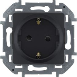Розетка электрическая Legrand Inspiria 673733 антрацит, крупный план