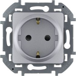 Розетка электрическая Legrand Inspiria 673732 алюминий, крупный план