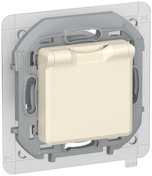 Розетка электрическая Legrand Inspiria 673741 слоновая кость, крупный план