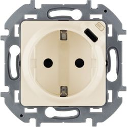 Розетка электрическая,USB 2 поста Legrand Inspiria слоновая кость, изображение
