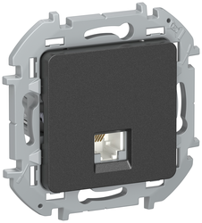 Розетка RJ-11 1 пост Legrand Inspiria антрацит, вид