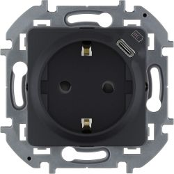 Розетка электрическая,USB Type-C 1 пост Legrand Inspiria антрацит, фото
