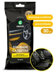 Салфетка влажная для ухода за интерьером а/м Grass 30 шт, изображение