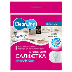 Салфетка универсальная CLEAR LINE PRESTIGE микрофибра 30х30 см, вид