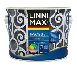 Эмаль алкидно-уретановая LINNIMAX Эмаль по ржавчине 3 в 1 База 3 2,3 л, крупный план
