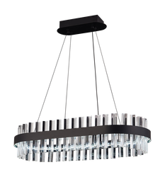 Светодиодная люстра нимб с пультом ДУ, моб. приложением 120W, чёрный, LED, фото