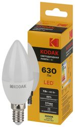 Светодиодная лампа Kodak LED KODAK E14 7W 830 B35 свеча теплый белый свет, детальное фото