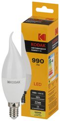 Светодиодная лампа Kodak LED KODAK E14 11W 830 BXS свеча на ветру теплый белый свет, изображение