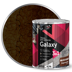 Эмаль по металлу Parade Galaxy молотковая Коричневый 0,75 л, фото