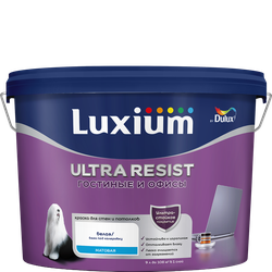 Краска Luxium by Dulux Ultra Resist гостиные/офис матовая BW 9 л, детальное фото