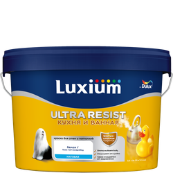 Краска Luxium by Dulux Ultra Resist кухня/ванна матовая BW 2,5 л, детальное фото