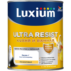 Краска Luxium by Dulux Ultra Resist кухня/ванна полуматовая BW 1 л, вид