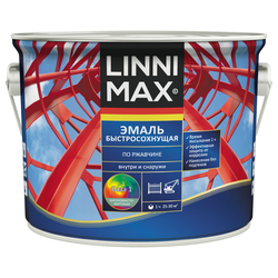 Грунт-эмаль алкидная быстросохнущая по ржавчине LINNIMAX Эмаль шелковисто-матовая База 1 2,5 л, фото
