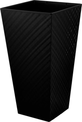 Горшок Ingreen Manhattan Cube 300×300×564 мм 34 л с дренажной вставкой оникс, крупный план