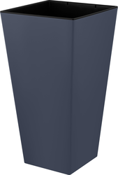 Горшок Ingreen London Cube 300×300×564 мм 34 л с дренажной вставкой вулканический серый, детальное фото