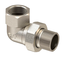 Американка угловая, латунь 3/4", никель, RTP, картинка