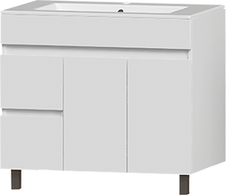 Тумба напольная Nova Sanita Luxe Квадро с ящиками 77,5x90 см глянец белый (раковина к тумбе код. 839004), картинка