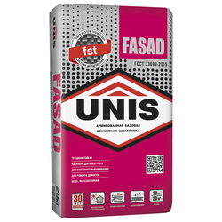 Шпаклевка цементная базовая UNIS FASAD 20 кг, изображение