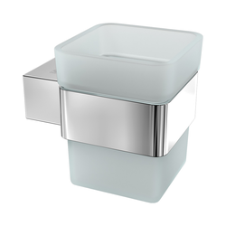 Стакан для зубных щёток Lemark 9731013 SMOOTH LINE с держателем, хром, картинка
