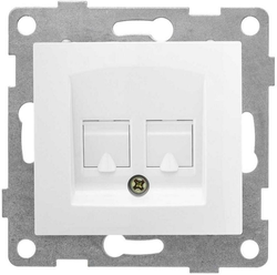 Розетка электрическая 1 пост GUSI ELECTRIC белый, крупный план