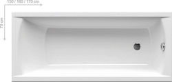 Ванна акриловая прямоугольная CLASSIC 160x70 C531000000, изображение