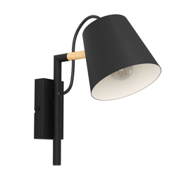 Бра LACEY, 1x40W(E14), сталь, дерево, черный, вид