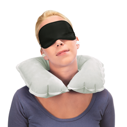 Подушка надувная дорожная Bestway Flocked Travel Pillow 37х24 см, детальное фото