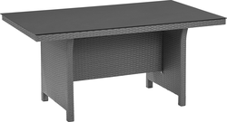 Стол садовый обеденный серый Vermont искусственный ротанг 145x85x68 см, картинка
