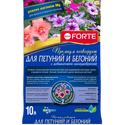 Премиум грунт BONA FORTE для петуний, бегоний, пеларгоний и других ампельных, 10 л, фотография