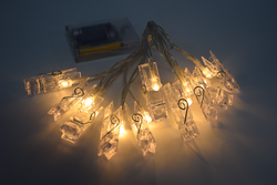 Гирлянда внутренняя Прищепки SH LIGHTS 10 LED белый 1,8 м, детальное фото