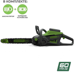Пила аккумуляторная GREENWORKS GD60CS40K2 2 Ач 60В 40 см, вид
