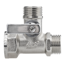 Кран шаровой трёхпроходной MPF D 1/2" х 1/2" х 1/2" латунь никель, фото