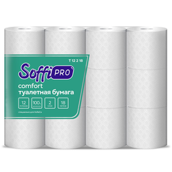 Туалетная бумага Soffipro, 2сл, 12 рулонов, детальное фото