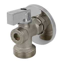 Кран шаровой угловой MasterProf D 1/2"х3/4" латунь никель, крупный план