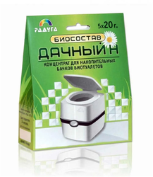 Биосостав Дачный Н (5шт*20гр) для биотуалетов (накопит. бачок), фото