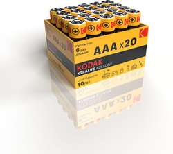 Алкалиновые батарейки КОДАК G13/AAA, 20 шт, крупный план