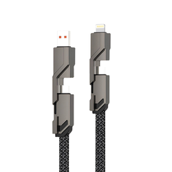 Кабель 4в1 USB-А – Type-C, Lightning – Type-C REXANT 1 м черный, фотография