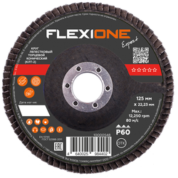 Шлифовальный круг конический FLEXIONE Expert P60 125 мм 1 шт, картинка