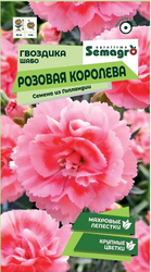 Семена Гвоздики Шабо SEMAGRO Розовая королева 0,1 г, детальное фото