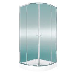 Душ уголок Watersense W00792 90х90,1/4круга,с поддоном,стекло прозрач закал,профиль хром глянц,сифон клик-клак, фото