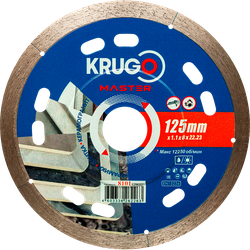 Алмазный диск KRUGO MASTER сплошной ультратонкий по керамике125х1,1х22,23х8mm, 81011250, крупный план