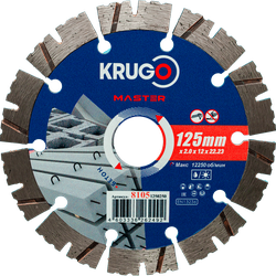 Алмазный диск KRUGO MASTER сегментный турбопо бетону 125х2,0х22,23х12mm, 81051250250, вид
