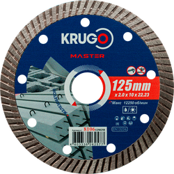 Алмазный диск KRUGO MASTER Турбо по железобетону125х2,0х22,23х12mm, 81061250258, крупный план