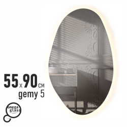 Зеркало OMEGA GLASS с подсветкой Gemy 5 55х90, детальное фото