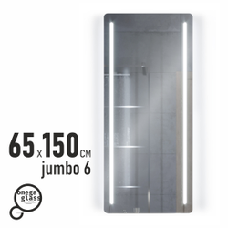 Зеркало OMEGA GLASS с подсветкой Jumbo 6 65х150, фотография