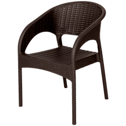 Кресло садовое OLA DOM Rattan, коричневое, 58х62х80,5см, 4,38кг, крупный план